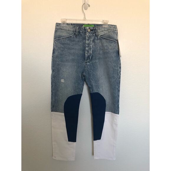 Sandrine Rose Indigo Wide Leg Harem Patchwork Jeans - 26 - Picture 2 of 11